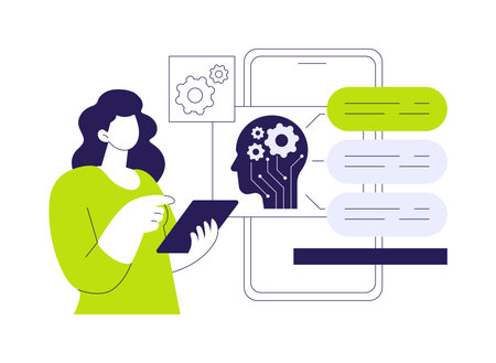 AI-Optimized Call Center Operations abstract concept vector illustration.のイラスト素材