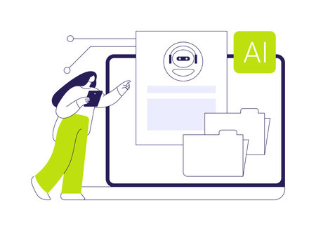 AI-Backed Knowledge Bases for Support abstract concept vector illustration.のイラスト素材