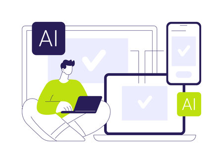 AI-Ensured Multi-Channel Customer Engagement abstract concept vector illustration.のイラスト素材