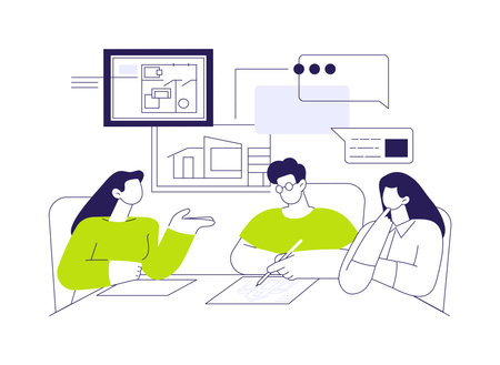Design living space plan abstract concept vector illustration.のイラスト素材