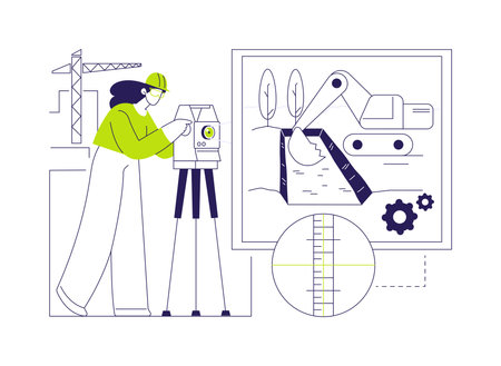 Level construction site abstract concept vector illustration.のイラスト素材