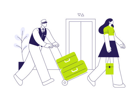 Porter service abstract concept vector illustration.のイラスト素材