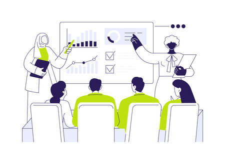 Business presentation abstract concept vector illustration.のイラスト素材