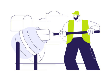 Mortar preparation abstract concept vector illustration.のイラスト素材