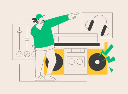 Hip-hop music abstract concept vector illustration.のイラスト素材