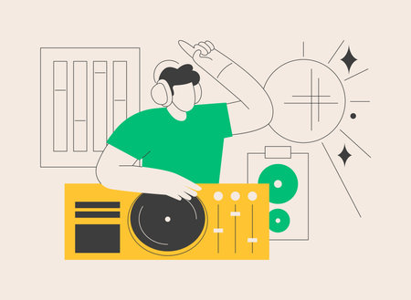 Electronic music abstract concept vector illustration.のイラスト素材