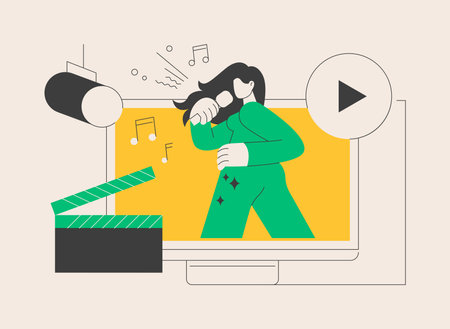 Music video abstract concept vector illustration.のイラスト素材