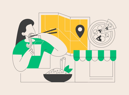 Culinary tourism abstract concept vector illustration.のイラスト素材