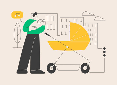 Fatherhood care abstract concept vector illustration.のイラスト素材