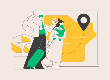 Internal migration abstract concept vector illustration.のイラスト素材