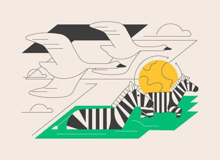Seasonal migration abstract concept vector illustration.のイラスト素材