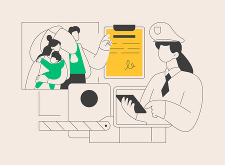 Migration policy abstract concept vector illustration.のイラスト素材