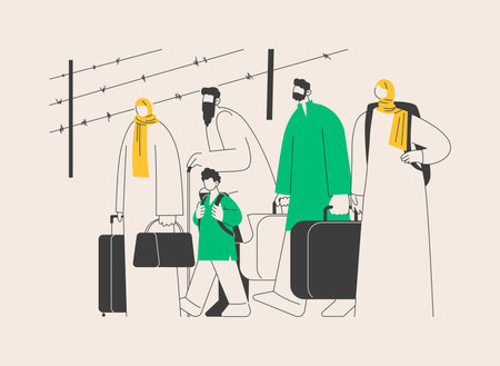 Community migration abstract concept vector illustration.のイラスト素材