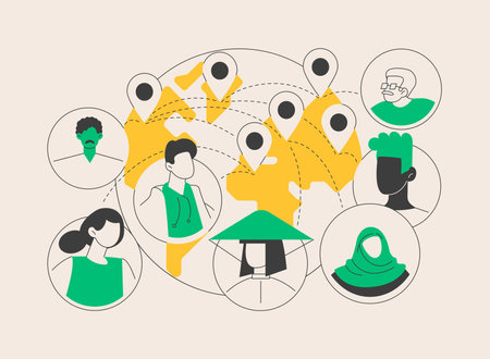 International migration abstract concept vector illustration.のイラスト素材