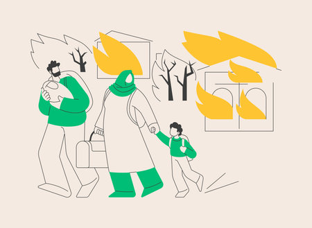 Forced migration abstract concept vector illustration.のイラスト素材
