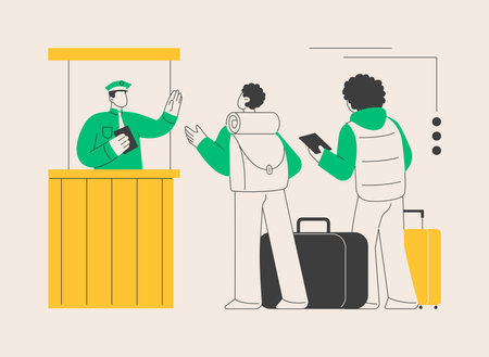 Migration control abstract concept vector illustration.のイラスト素材