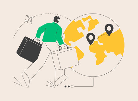 Emigration abstract concept vector illustration.のイラスト素材