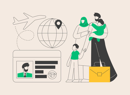 Immigration abstract concept vector illustration.のイラスト素材
