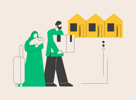 Resettlement of persons abstract concept vector illustration.のイラスト素材