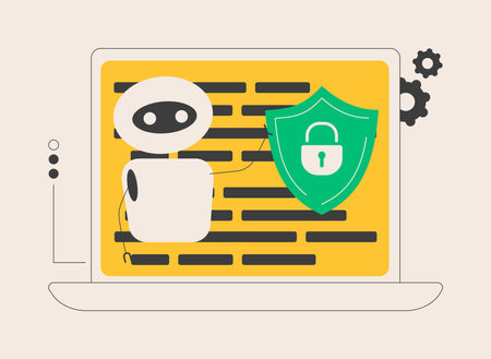 Industrial cybersecurity abstract concept vector illustration.のイラスト素材