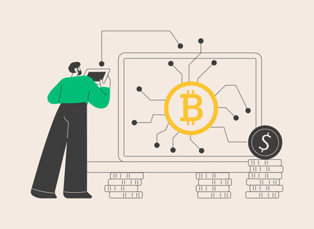 Digital currency abstract concept vector illustration.のイラスト素材