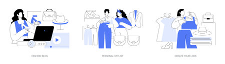 Create your own look isolated cartoon vector illustrations seのイラスト素材
