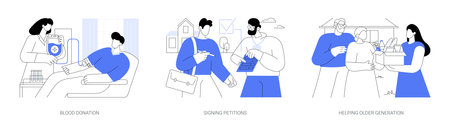 Social responsibility isolated cartoon vector illustrations seのイラスト素材