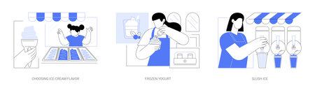 Ice Cream shop isolated cartoon vector illustrations seのイラスト素材