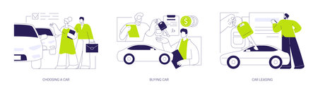 Car dealership abstract concept vector illustrations.のイラスト素材