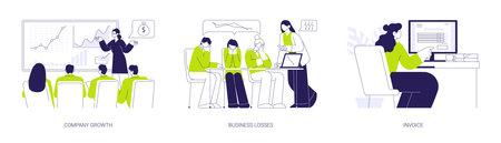 Business documents abstract concept vector illustrations.のイラスト素材