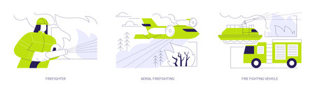Fighting the wildfire abstract concept vector illustrations.のイラスト素材
