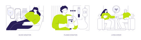 Volunteer donation abstract concept vector illustrations.のイラスト素材