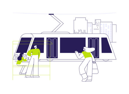 Tram abstract concept vector illustration.のイラスト素材