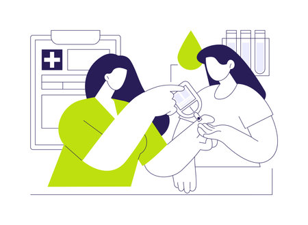 Cholesterol check-up abstract concept vector illustration.のイラスト素材