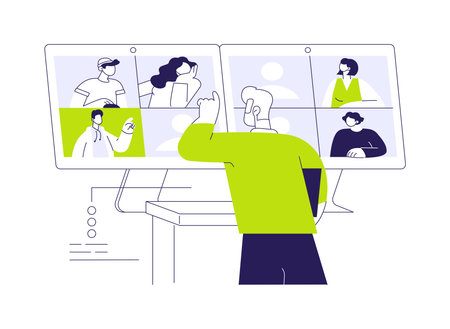 Video conferencing abstract concept vector illustration.のイラスト素材