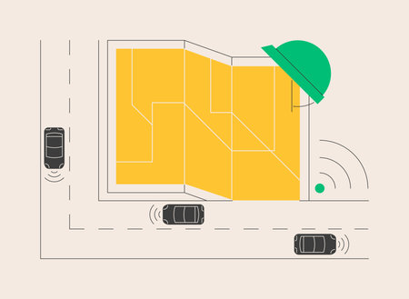 Smart roads construction abstract concept vector illustration.のイラスト素材