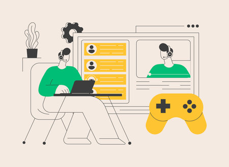 E-sport game streaming abstract concept vector illustration.のイラスト素材