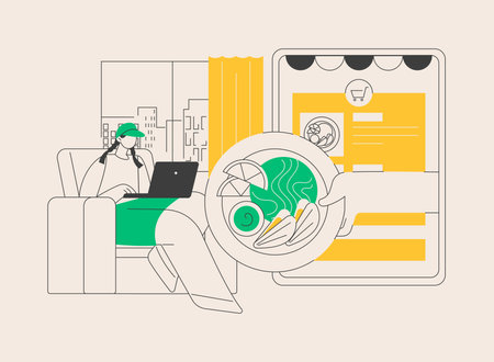 Online order abstract concept vector illustration.のイラスト素材