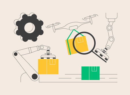 Labor substitution abstract concept vector illustration.のイラスト素材