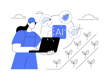 AI-Predictive Pest Management abstract concept vector illustration.のイラスト素材