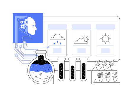 AI-Powered Irrigation Management abstract concept vector illustration.のイラスト素材