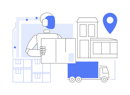 AI-Supported Last-Mile Delivery abstract concept vector illustration.のイラスト素材