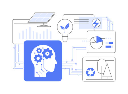 AI-Streamlined Environmental Compliance abstract concept vector illustration.のイラスト素材