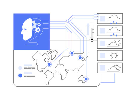 AI-Analyzed Weather Forecasting abstract concept vector illustration.のイラスト素材