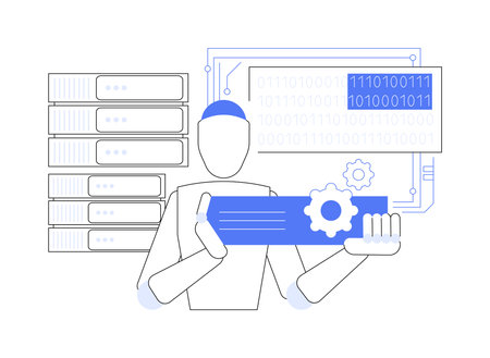 AI-Supported Predictive Modeling abstract concept vector illustration.のイラスト素材