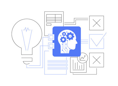 AI-Enhanced Hypothesis Testing abstract concept vector illustration.のイラスト素材