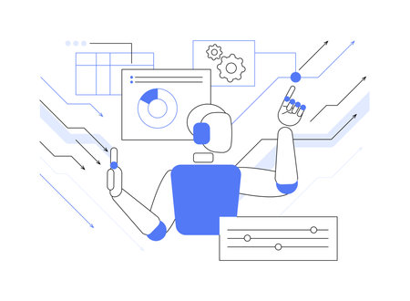 AI-Supported Crisis Management abstract concept vector illustration.のイラスト素材
