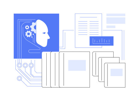 AI-Analyzed Scientific Literature abstract concept vector illustration.のイラスト素材