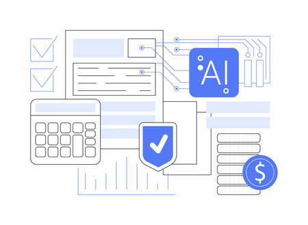 AI-Streamlined Claims Processing abstract concept vector illustration.のイラスト素材
