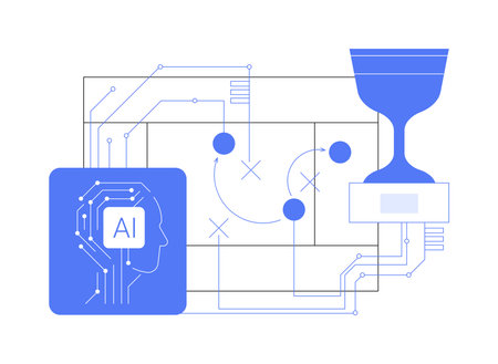 AI-Enhanced Game Strategy abstract concept vector illustration.のイラスト素材
